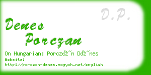 denes porczan business card